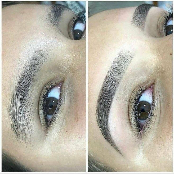 Antes y después cejas hechas en henna